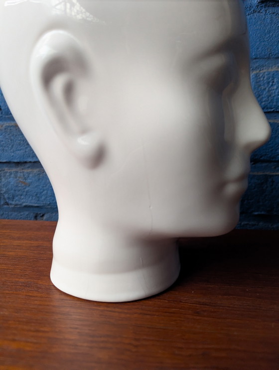 Image 1 of Testa di manichino vintage bianca - Ceramica