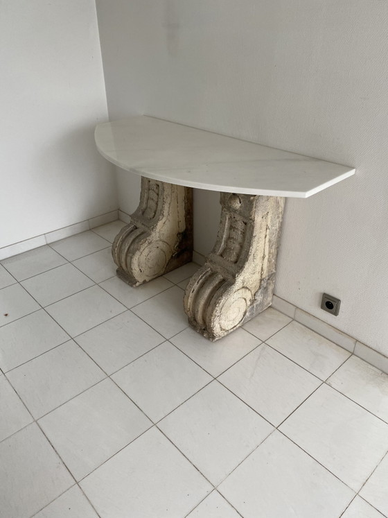 Piano del tavolo in marmo di origine barocca classica proveniente da elementi costruttivi storici – Tavolini (photo 2 of 5)