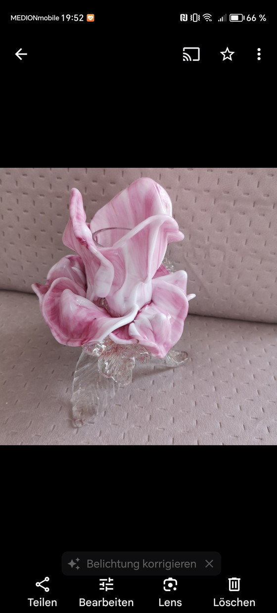 Image 1 of Murano glas F. D. Furlan vintage kaarsenhouder kandelaar