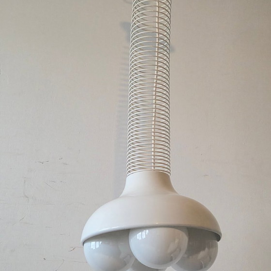 Image 1 of Vintage hanglamp uit de jaren 60, wit gelakt staal, DLG Vico Magistretti Colombo