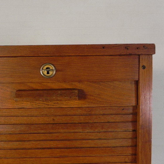 Image 1 of Cassonetto avvolgibile in rovere con 2 ante, altezza 180 cm, anni '50