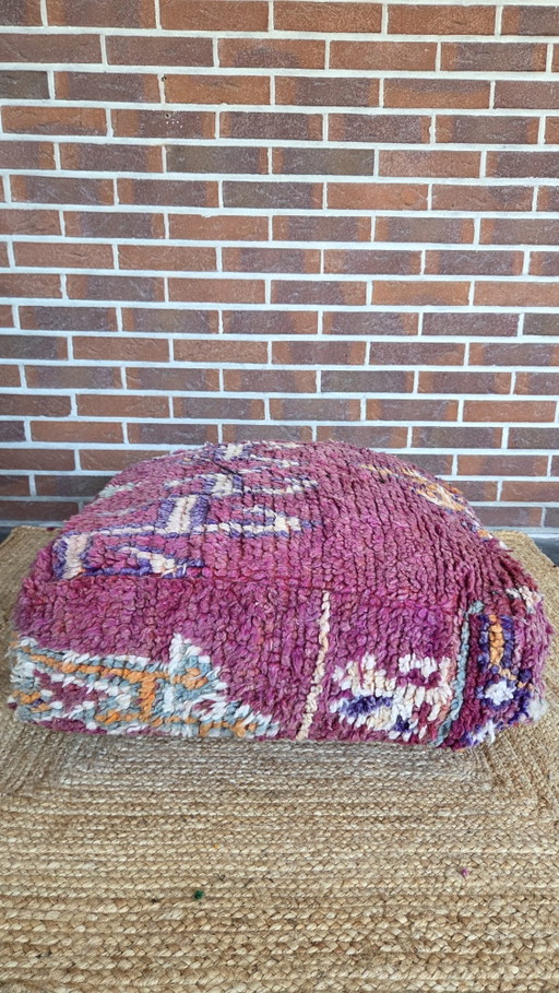 Pouf berbère vintage, coussin de siège Kilim – hockers en poefs, Wool
