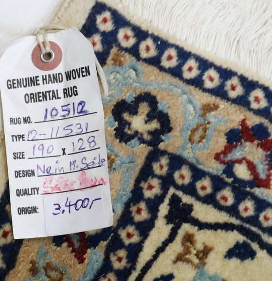 Image 1 of Alfombra persa original anudada a mano Nain 9 LA Fine con seda 190 x 128 cm Top condition