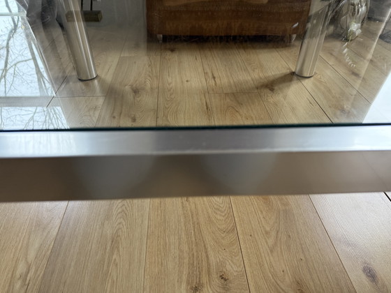 Image 1 of Table basse en aluminium style Metaform | Design moderne néerlandais | 100×100 cm | Années 1970