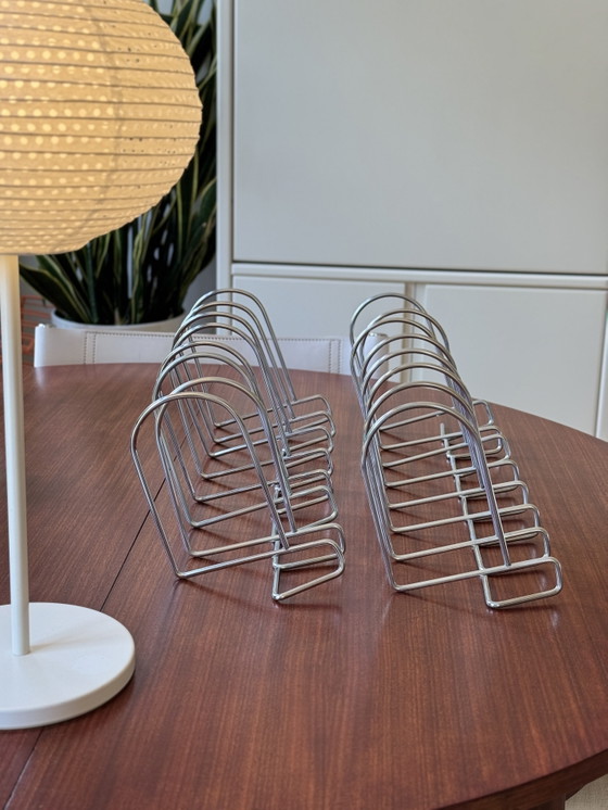 Image 1 of 16x vintage IKEA Flit minimalistische boekensteunen design Hagberg & Hagberg 90s