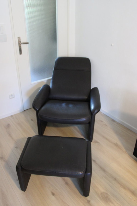 Image 1 of 1970s De Sede Lounge Set: DS-17 2-Seater & DS-55 Armchair with Ottoman