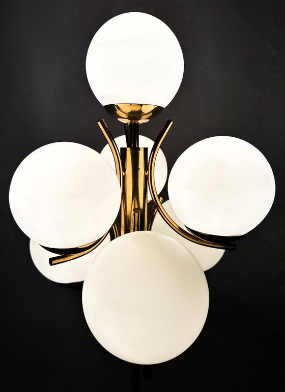 Lampadaire Sputnik vintage Richard Essig, Verre, Métal, Doré (photo 10 sur 16)