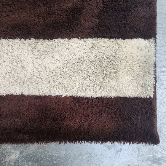 Image 1 of Atemberaubender, geometrischer Teppich im Space-Age-Stil aus Wolle aus den 1970er Jahren. Hergestellt in Italien.