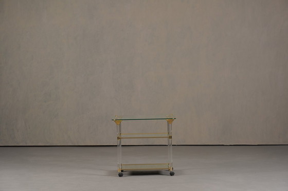 Image 1 of Vintage Brass And Lucite Serving Trolley, France 1960’s