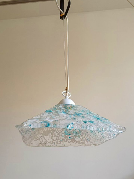 Image 1 of Lustre MURANO Sylcom à hauteur réglable / échelles blanches et bleues Neuf