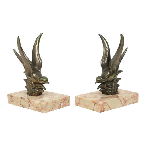 Art Deco Swallows Bookends