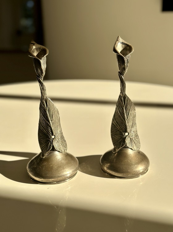 Image 1 of Silver Art Nouveau candlesticks 900