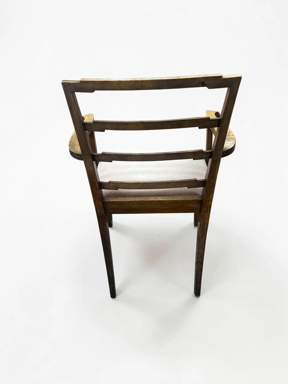 Mid Century Fauteuil Set, 2x Notenhouten Vintage Fauteuils Jaren 40 | Gestoffeerde Houten Stoelen B&F – Wood (photo 9 of 14)
