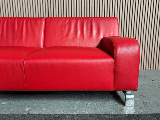 Set Leolux B Flat Sofas Red Leather 180x110 CLEANED, Seating area (photo 4 of 9)