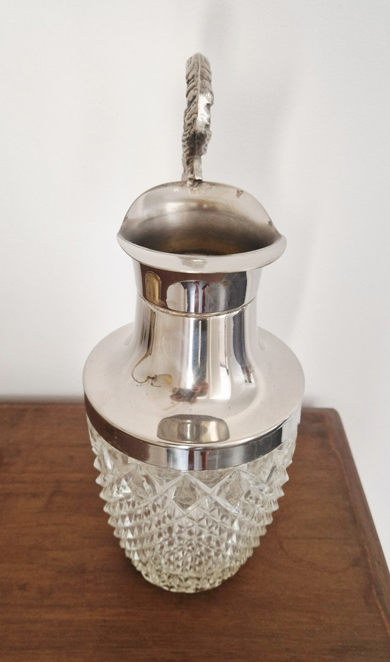 Image 1 of Cut crystal and silver-plated metal decanter - Victorian / Napoleon III style