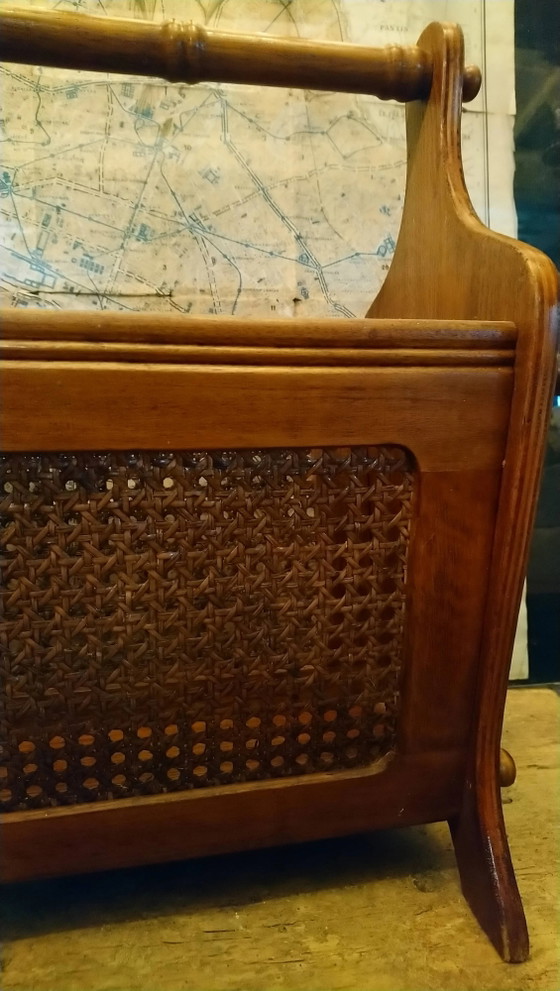 Porte-revues en chêne cannage – Vintage (photo 7 of 12)