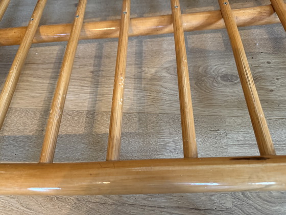 Image 1 of Vintage bamboe salontafel/ coffeetable  met glazen bovenblad