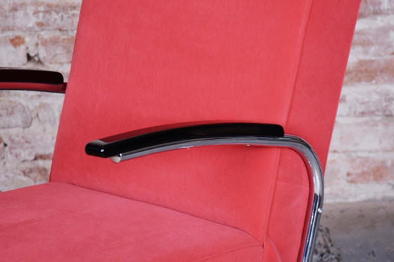 Fauteuil Bauhaus restauré, par W. Gispen, Mücke-Melder, Chrome, Tchèque, années 1930 – Metal, Velvet (photo 6 of 8)