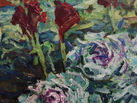 Dipinto a olio originale Cavolo nell'orto – Dipinti e disegni, Tela (photo 9 of 11)