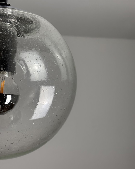 Image 1 of Vetro anni &#39;60, Limburgo, Lampada vintage di metà secolo, Vetro a bolle, Lampada a sospensione, Germania, Minimalismo, Era s