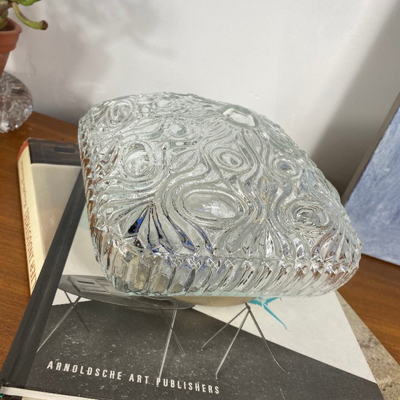 Piccola applique/lampada da soffitto quadrata in vetro stampato vintage anni '70-'80 – Plafoniere, Glass (photo 3 of 9)