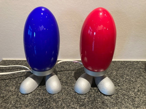 2x Postmodern IKEA 1990s Ei Fjorton lamps by Tatsuo Konno