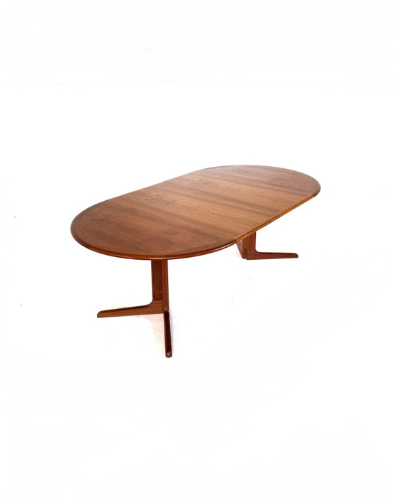 Vintage extendable Danish dining table, Falster Møbelfabrik '60 – Wood, Metal (photo 8 of 15)