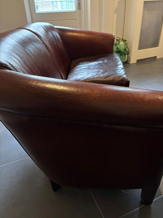 Image 1 of Sheepskin two-seater club sofa