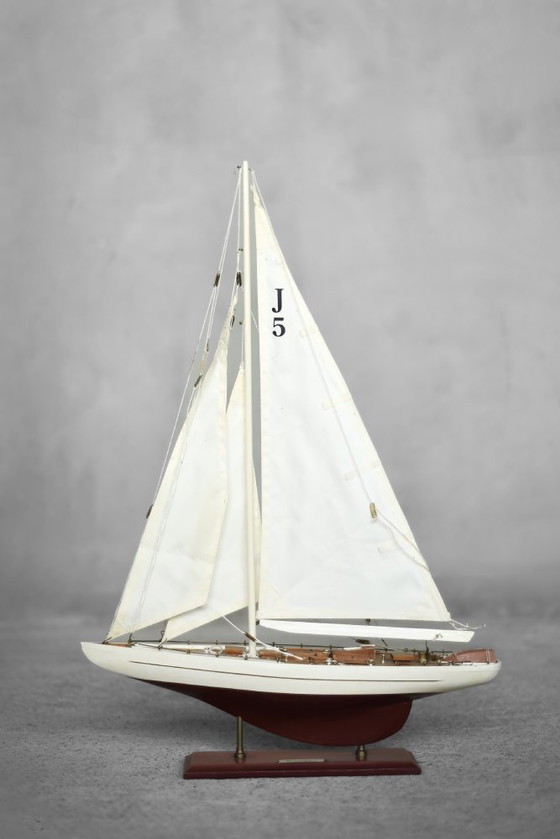 Image 1 of Vintage Mid-Century Scandinavian Modern Wooden J-Class Ranger J5 Yacht Model, 1960s