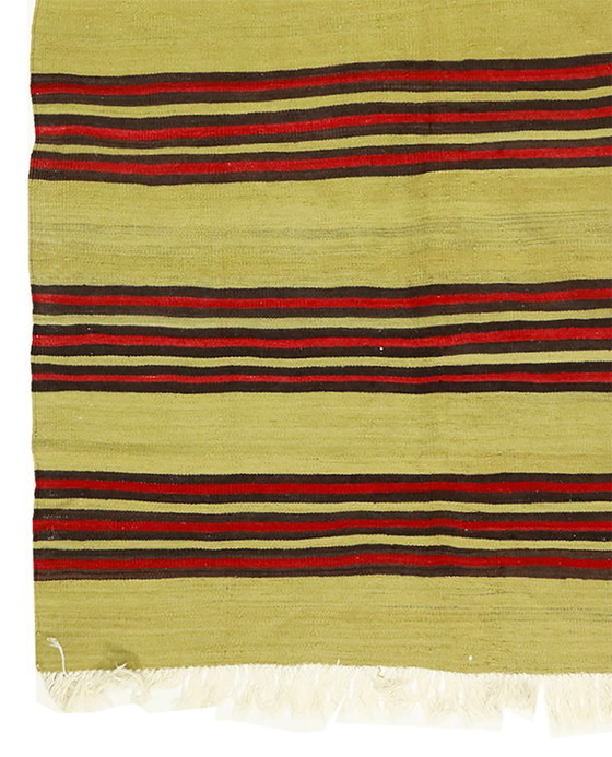 Tappeto turco vintage Yoruk Kilim 263x140 cm – Tessuto a mano in lana con motivo a righe, tessitura piatta (photo 4 of 10)