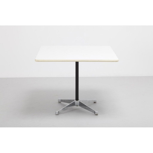 Table blanche vintage Herman Miller en aluminium et formica 1970