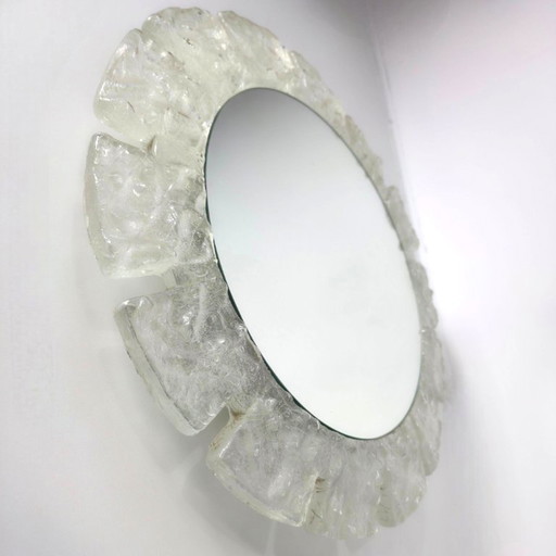 Illuminated mirror by Hillebrand Germany acrylic with glass.