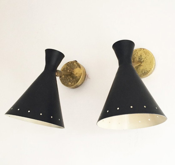 Image 1 of Pair of 1950s Italian design sconces
