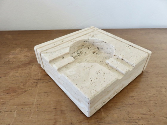 Image 1 of “Fratelli Manneli” travertine ashtray, design by Enzo Mari, Italy, 70s