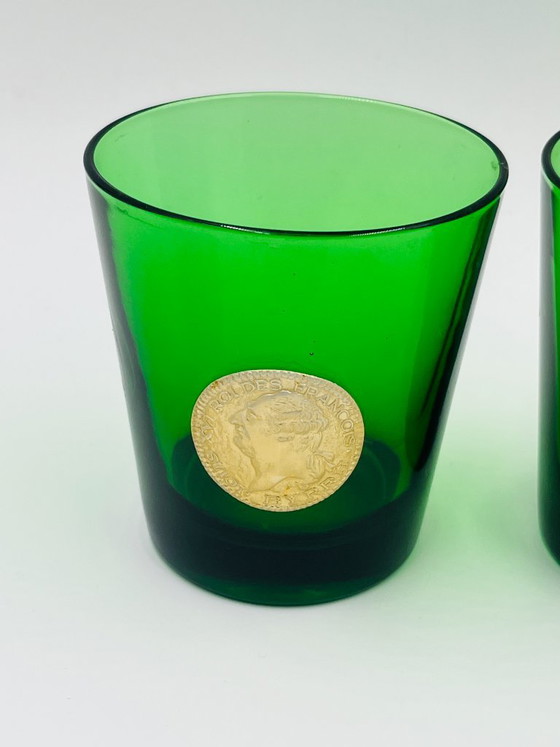 Set van 4 Byrrh & Dubonnet reclameglazen, Glazen & Karaffen, Groen (foto 2 van 8)