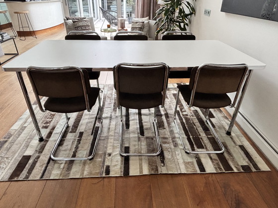 Image 1 of Complete Gispen vintage design '07 table + 6 chairs