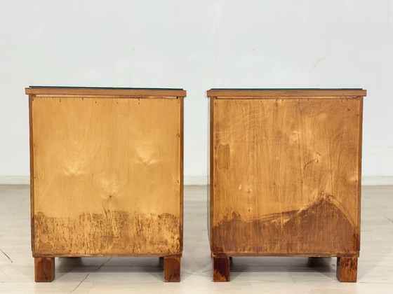 Image 1 of 2x Zeer mooie vintage nachtkastjes / bijzettafels / nachtkastjes in mid-century stijl