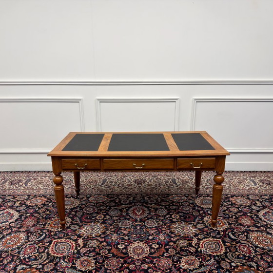 Scrivania inglese classica in pelle nera – Scrivanie, Leather, Wood (photo 4 of 17)