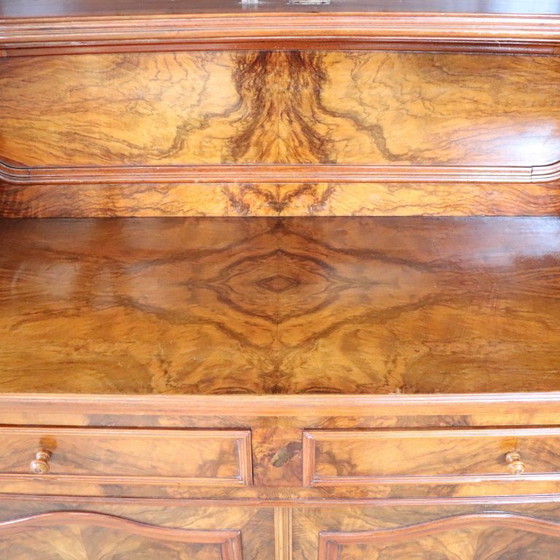 Image 1 of Credenza antica in radica di noce, Italia, metà del XIX secolo
