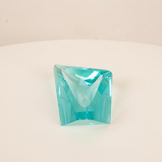 Blauwe kristallen asbak Fontana Arte Stijl, Italië 1970 – Ingrand, Tafelaccessoires, Crystal (photo 12 of 26)