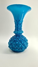 Blue opaline pineapple vase from the Baccarat factory