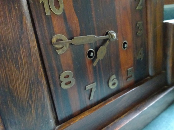 Orologio trapezoidale Art Deco Wurttenberg JungHans, Wurttemberg Junghans, Legno, Ottone, Marrone (foto 4 di 12)