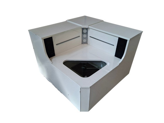 Image 1 of Design hoekkast met geïntegreerd draaiplateau – een uniek vintage exemplaar.