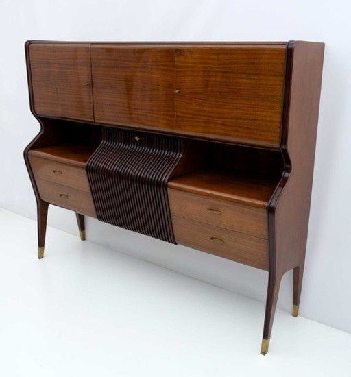 Osvaldo Borsani Mid-Century Modern Italian Sideboard with Bar Cabinet, 1950s