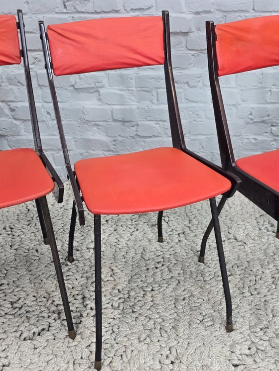 Image 1 of Sedie da pranzo italiane di design di metà secolo, produzione Brianza, set di 6, Italia, fine anni '50