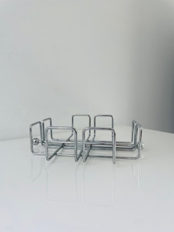 Image 1 of Retro chrome napkin holder with weight