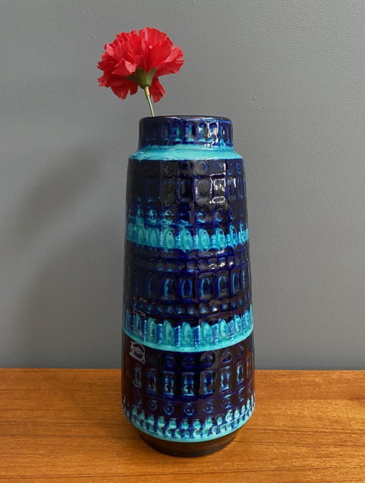 Jarrón de cerámica azul Scheurich modelo 260-30