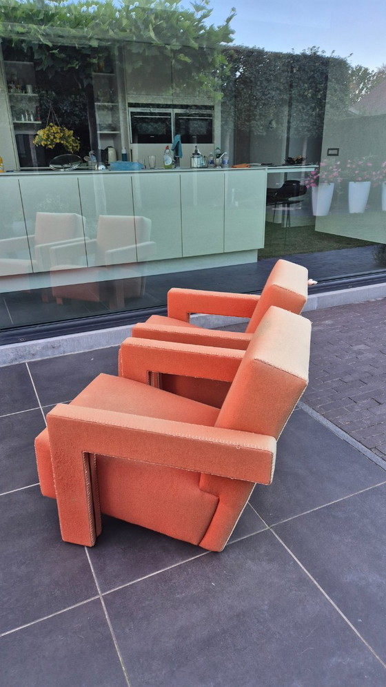 2x Fauteuils Originaux Cassina 637 Utrecht - Gerrit Rietveld – Bancs, Textile (photo 7 of 11)