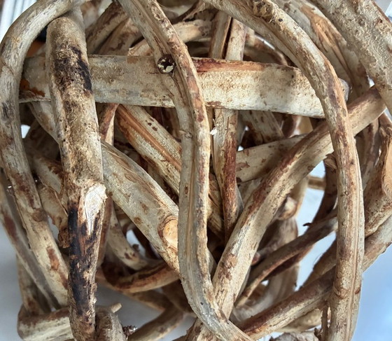 Image 1 of XL-bol van gevlochten wijnrankenhout, 33 cm