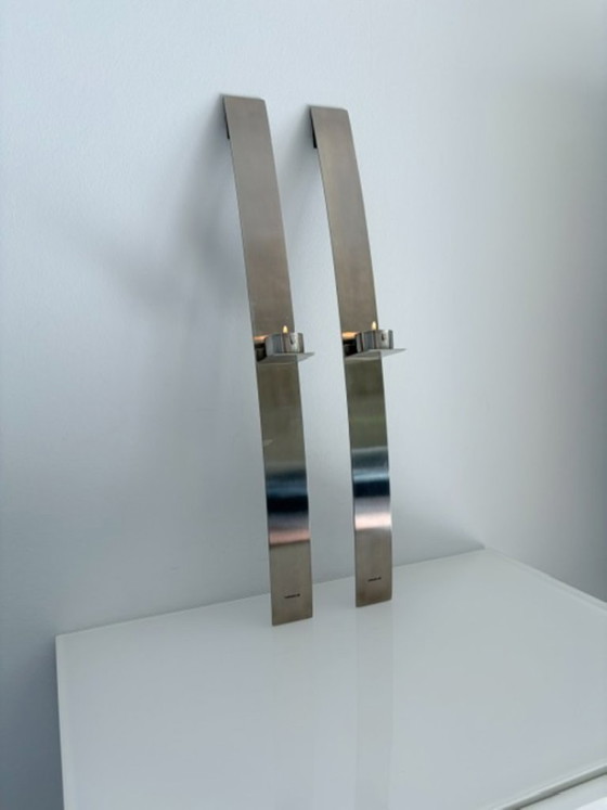 Set de 2 apliques de pared Blomus de acero inoxidable 60 cm – Decoración de pared, rvs (photo 7 of 21)